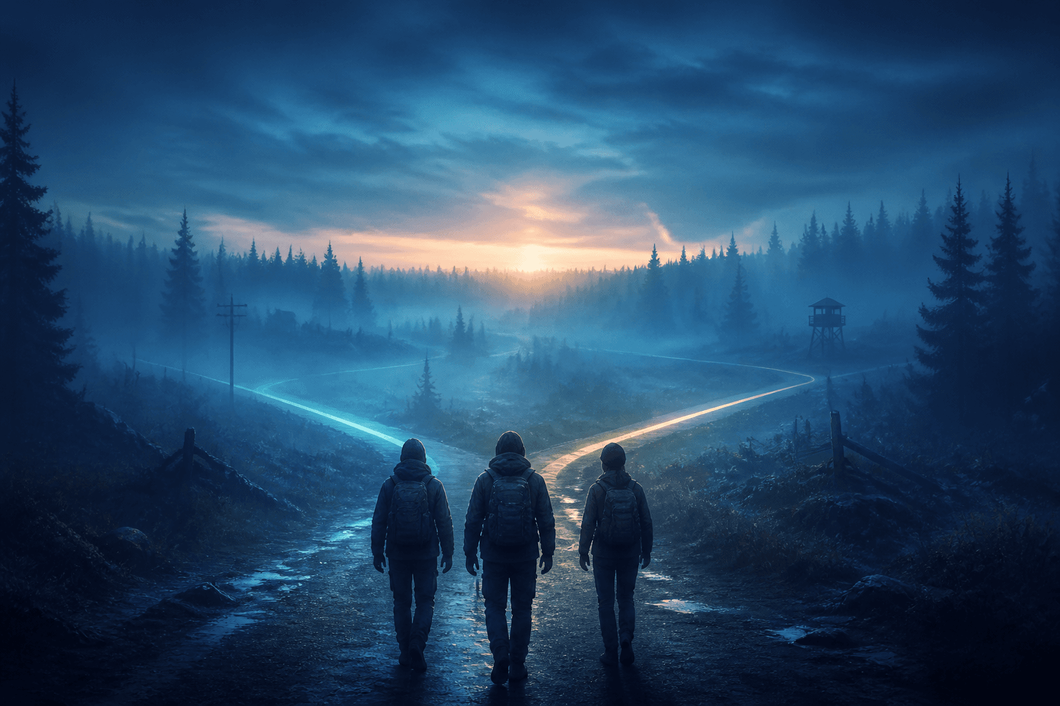 Три выживших выбирают маршрут в мире DayZ